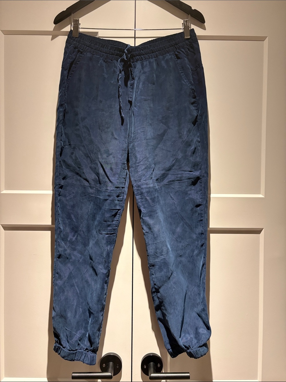 Johnny Was Navy Blue Drawstring Joggers